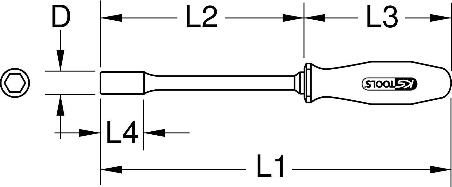 KS TOOLS Werkzeuge-Maschinen GmbH Stecknuss-Schraubendreher mit Schutzisolierung, 6mm (117.1236)