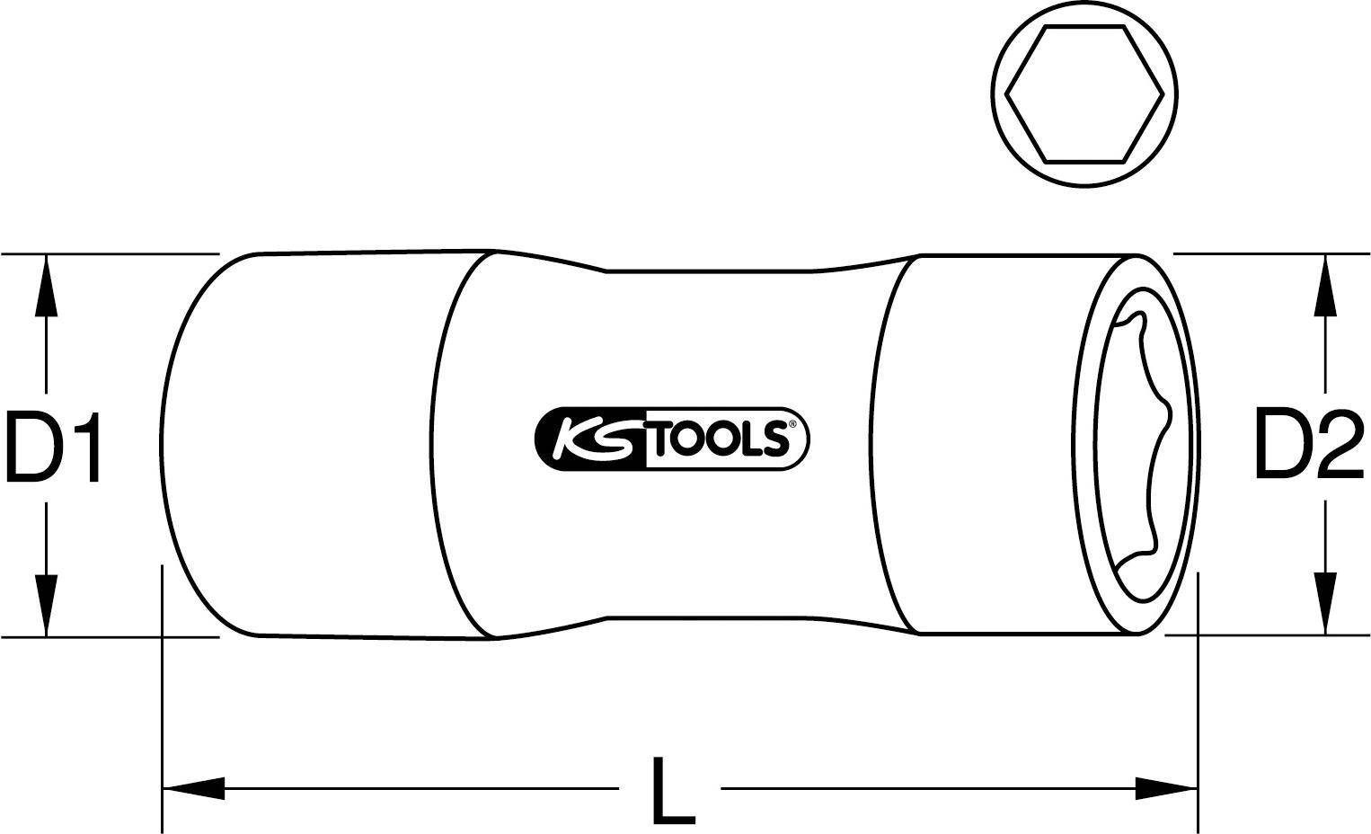 KS TOOLS 1/4'' Isolierte Stecknuss, 9mm (117.1409)
