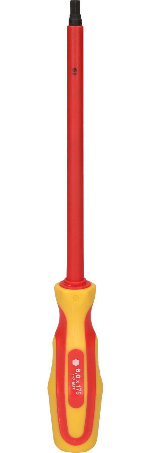 KS TOOLS Innensechskant-Schraubendreher mit Schutzisolierung, 6mm