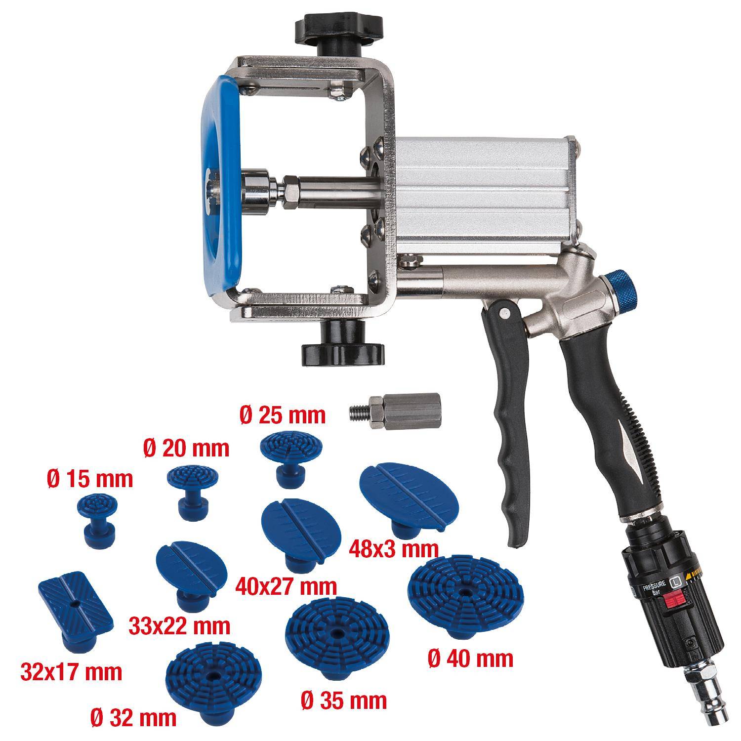 KS TOOLS Profi-Druckluft-Ausbeul-Auszieher-Satz, 12-tlg