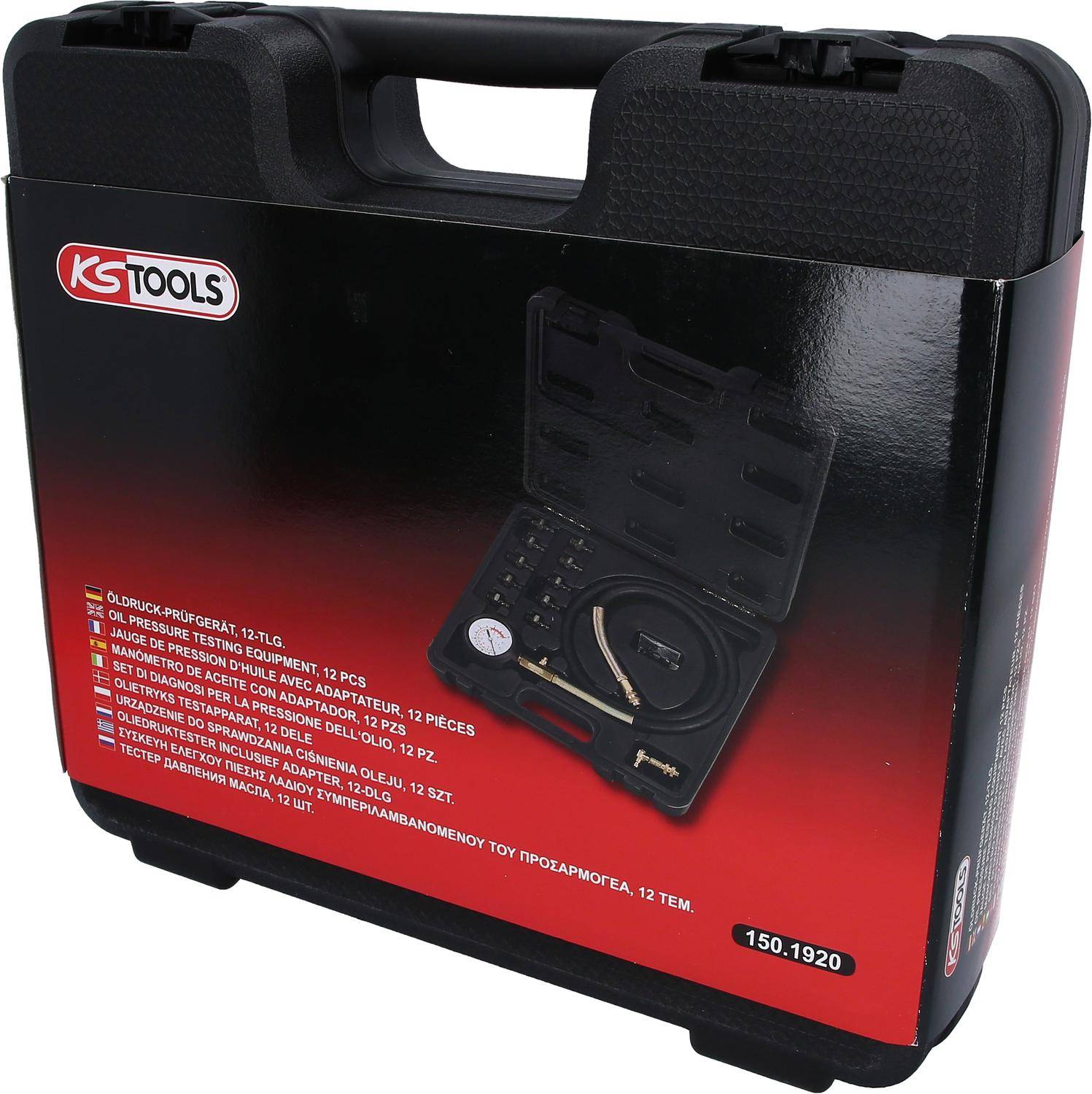 KS TOOLS ldruck-Prfgert, 12-tlg, 0-10bar