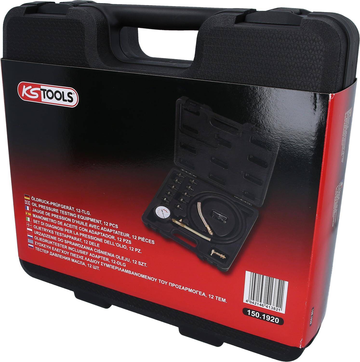 KS TOOLS ldruck-Prfgert, 12-tlg, 0-10bar