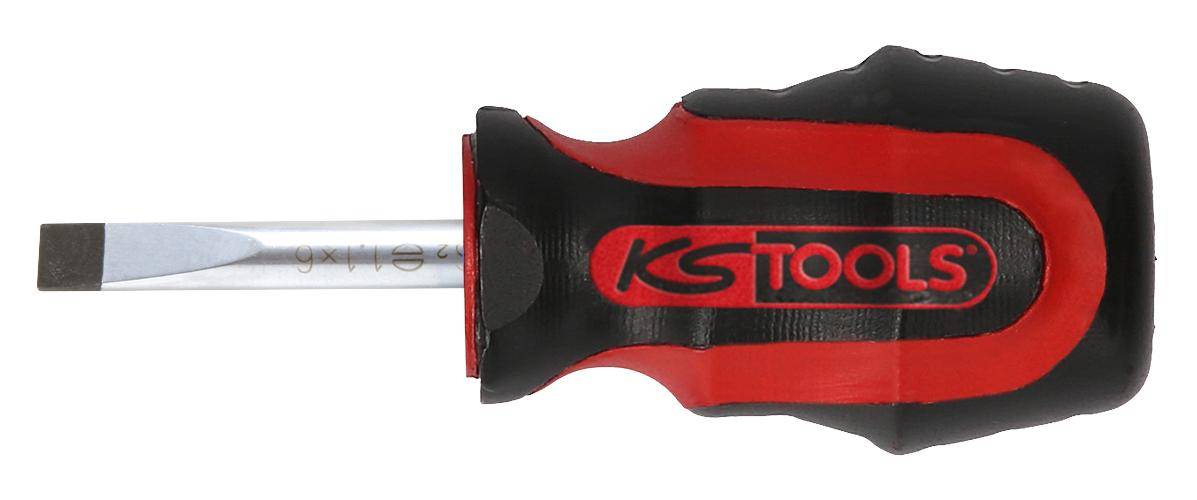 KS TOOLS ERGOTORQUEplus Schlitz-Schraubendreher, kurz, 6mm