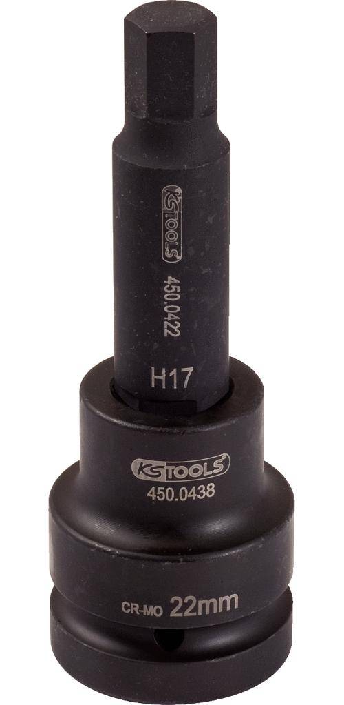 KS TOOLS 3/4" Kraft-Bit-Stecknuss Innensechskant lang, 24mm