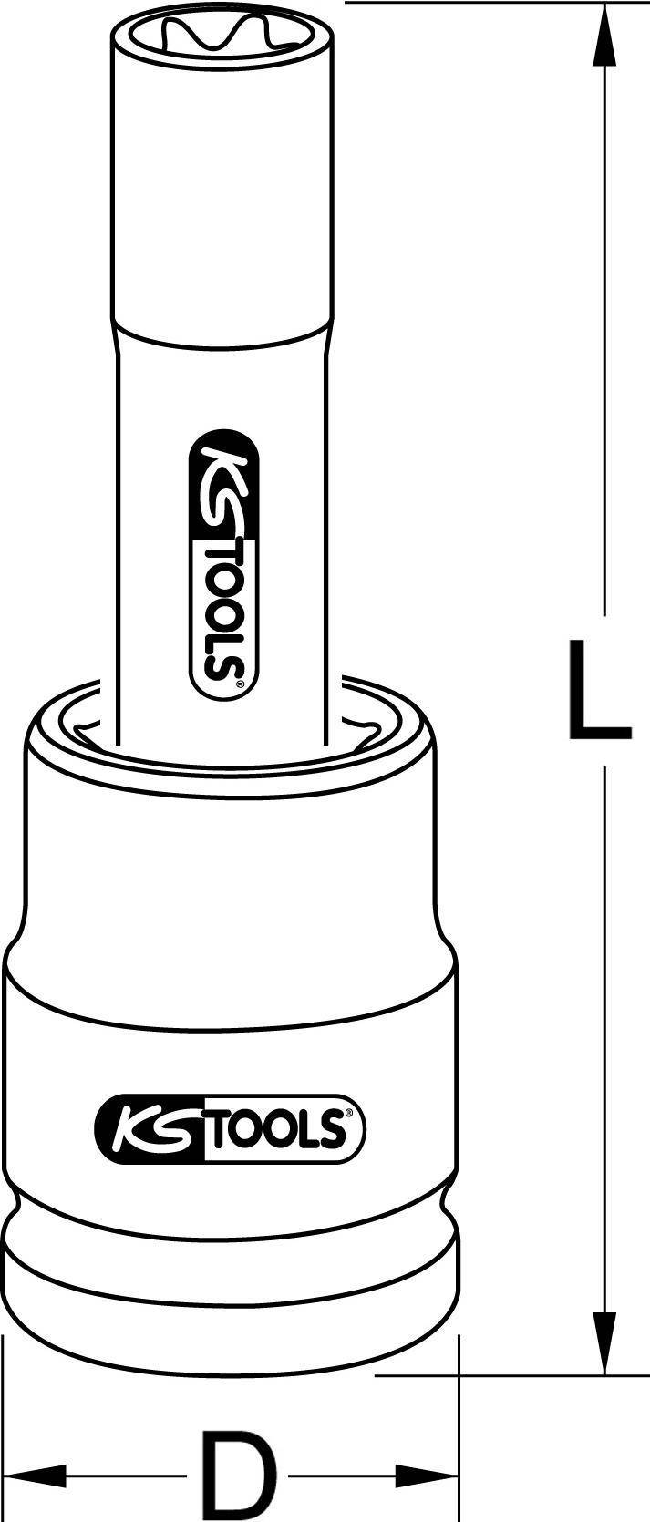 KS TOOLS 1&quot, Kraft-Bit-Stecknuss E-TX, lang, E18 (450.0481)