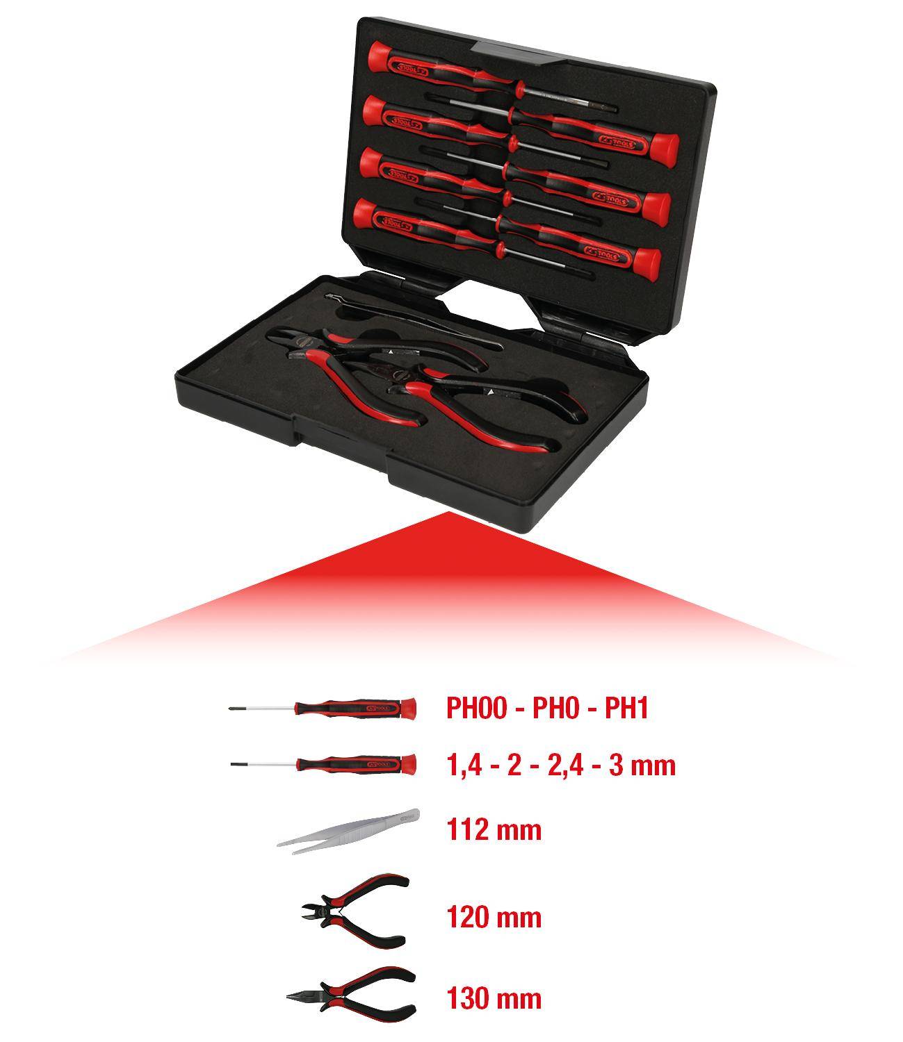 KS TOOLS Feinmechanik-Werkzeug-Satz, 10-tlg
