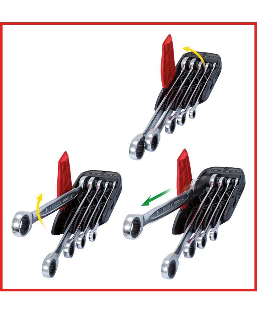 KS TOOLS GEARplus Ratschenringmaulschlssel-Satz, 5-tlg 8-19mm