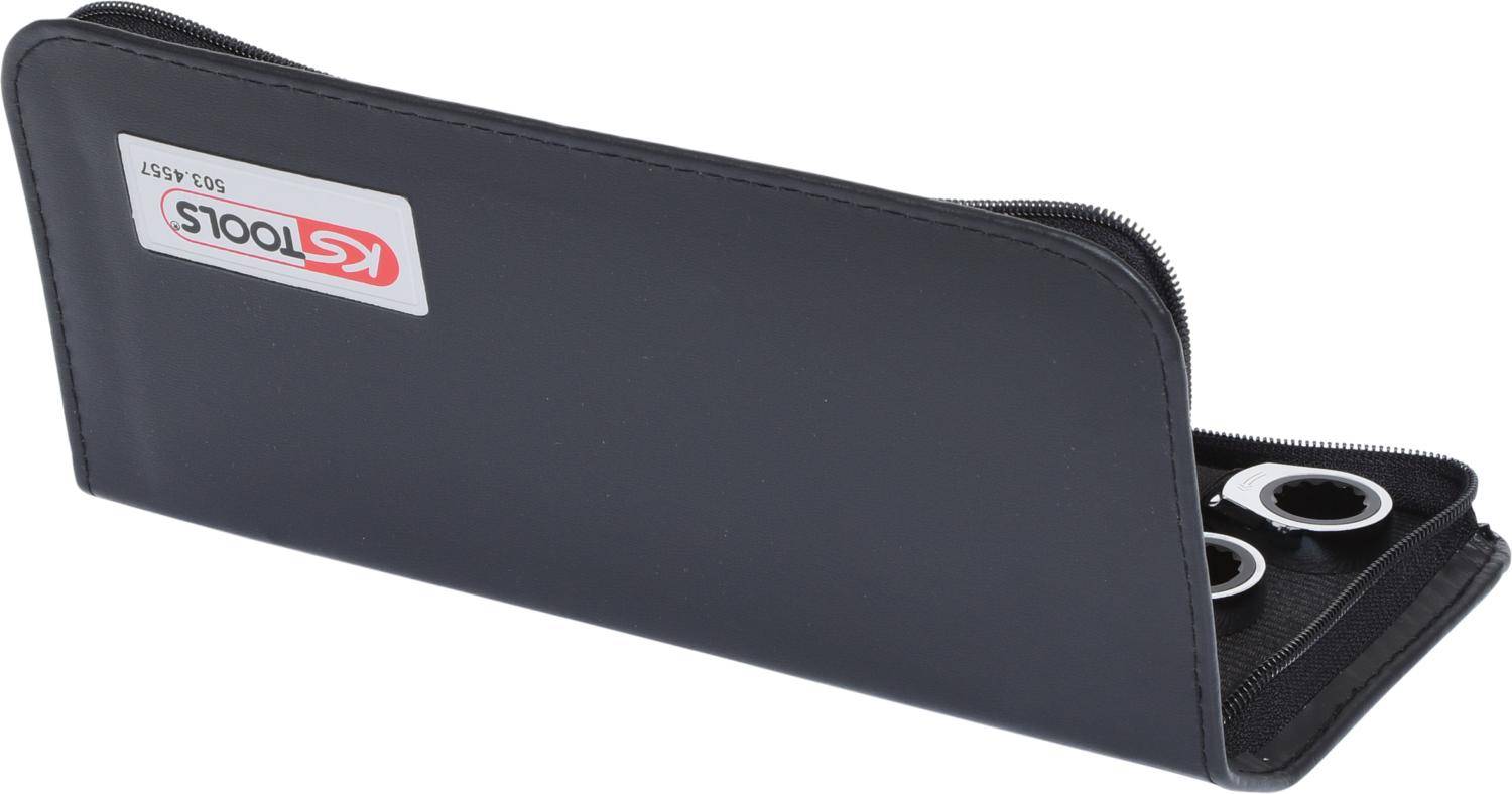 KS TOOLS GEARplus Doppel-Ratschenringschlssel-Satz, 6-tlg Lederetui