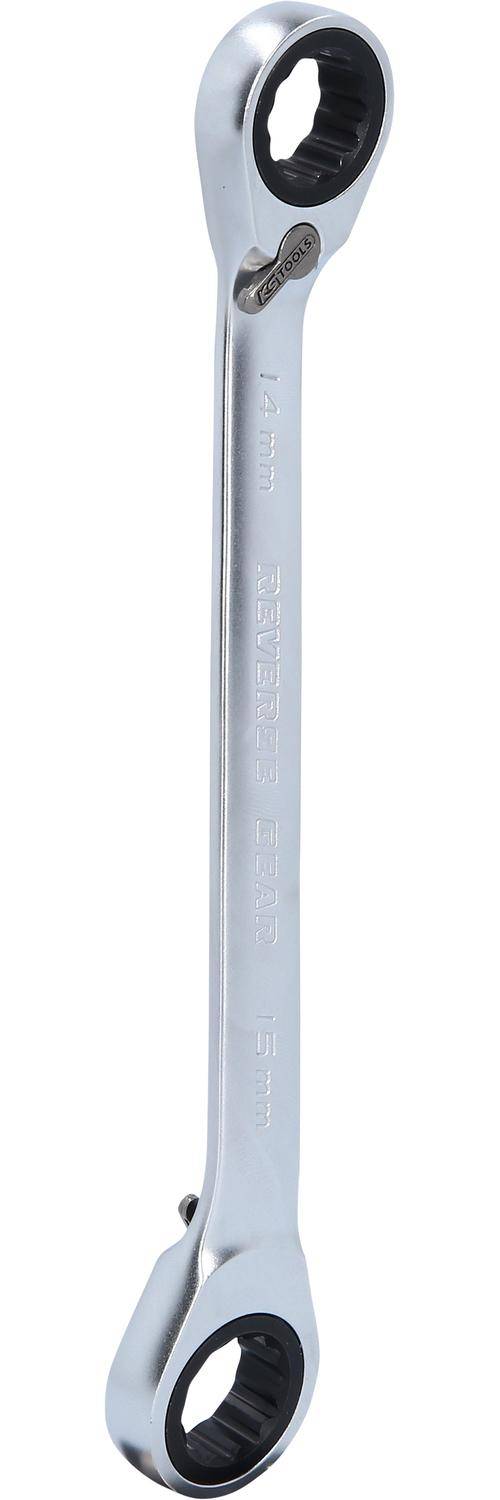 KS TOOLS GEARplus Doppel-Ratschenringschlssel umschaltbar 14x15mm