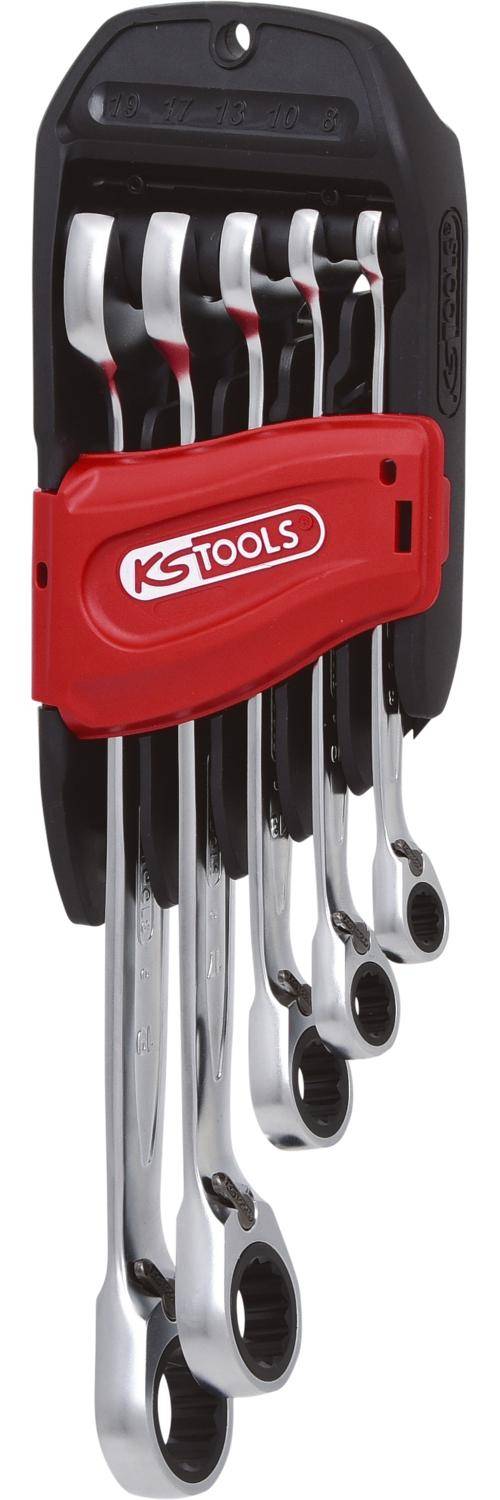 KS TOOLS GEARplus Ratschenringmaulschlssel-Satz, umschaltbar, 5-tlg