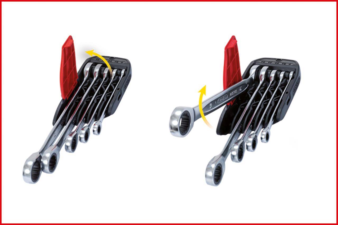 KS TOOLS GEARplus Ratschenringmaulschlssel-Satz, umschaltbar, 5-tlg