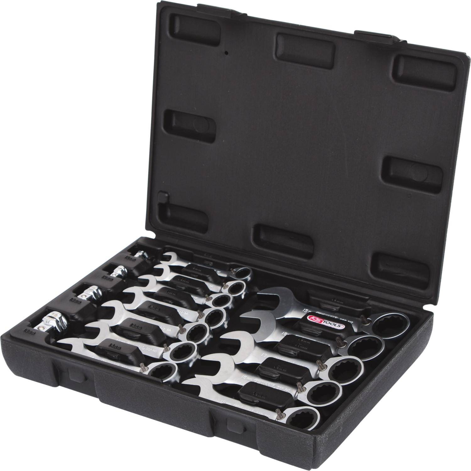 KS TOOLS GEARplus Ratschenringmaulschlssel-Satz, kurz, 16-tlg