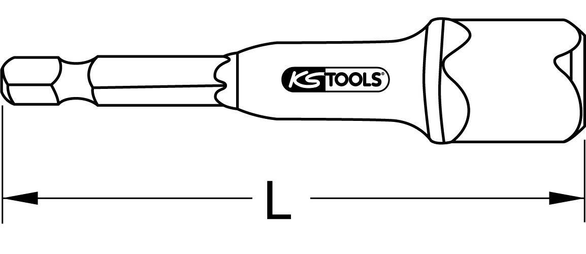KS TOOLS 1/2" Spezialadapter, magnetisch, 72mm