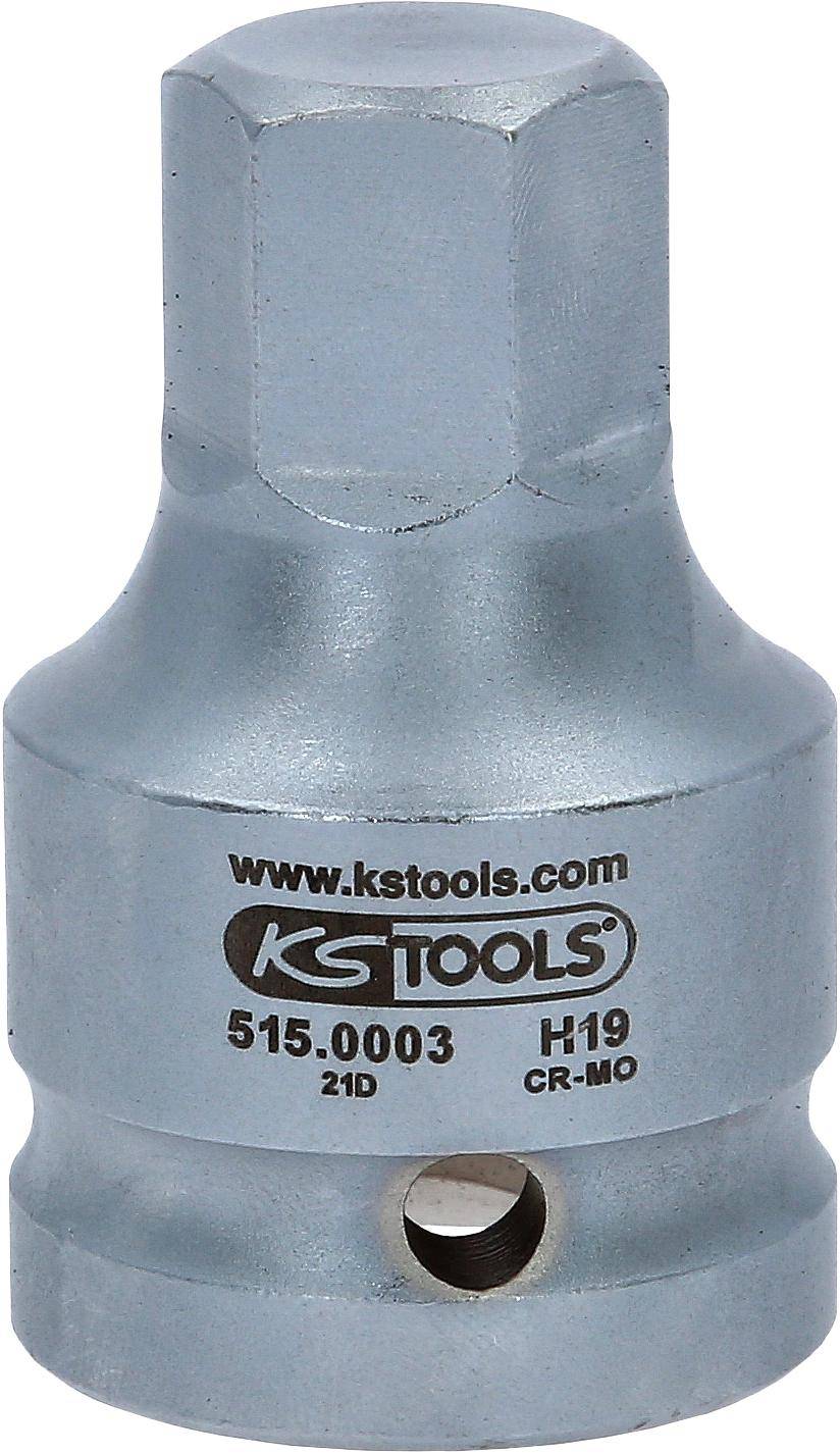 KS TOOLS 3/4" Kraft-Bit-Stecknuss Innensechskant kurz, 19mm
