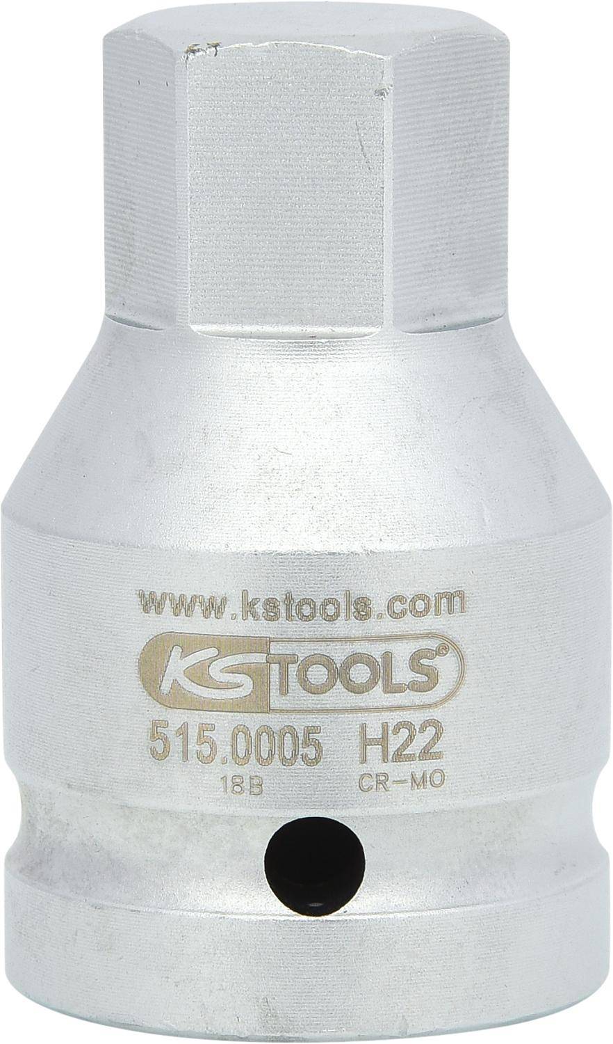 KS TOOLS 3/4" Kraft-Bit-Stecknuss Innensechskant kurz, 22mm