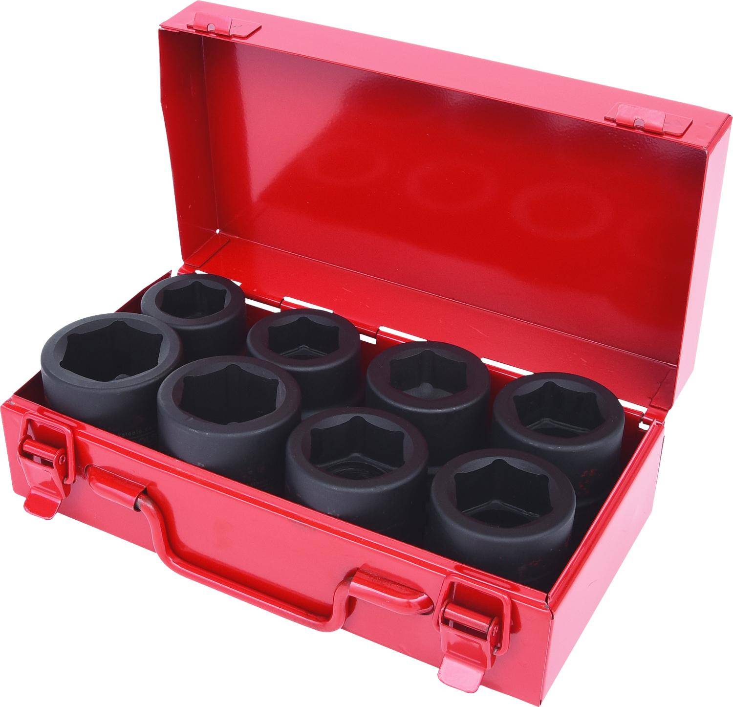 KS TOOLS 1" Sechskant-Kraft-Stecknuss-Satz, kurz, 8-tlg