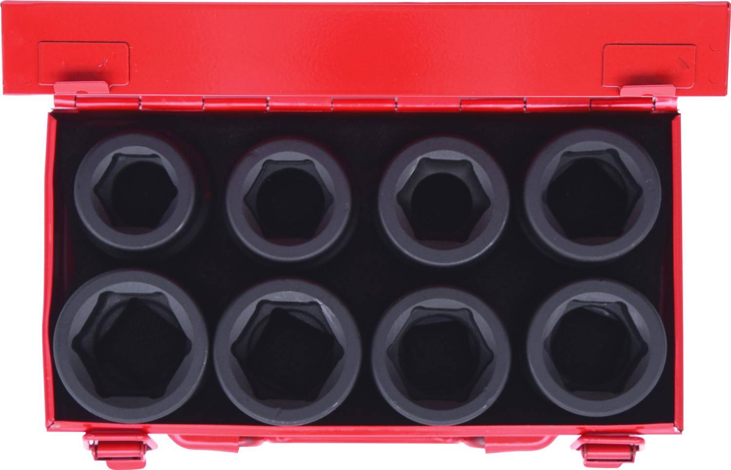 KS TOOLS 1" Sechskant-Kraft-Stecknuss-Satz, kurz, 8-tlg
