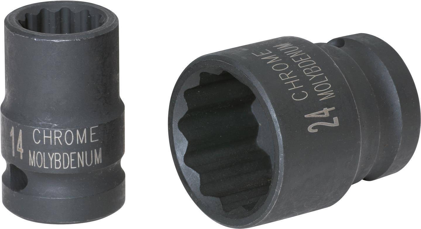 KS TOOLS Werkzeuge-Maschinen GmbH 1/2'' 12-kant-Kraft-Stecknuss, kurz, 1/2 (515.0903)