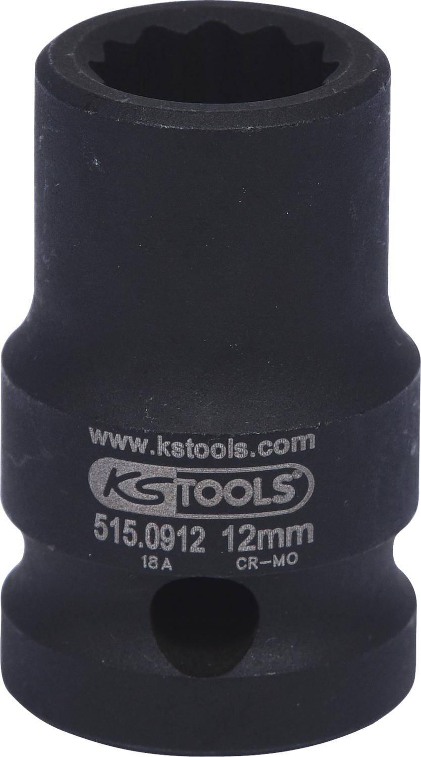 KS TOOLS 1/2" 12-kant-Kraft-Stecknuss, kurz, 12mm