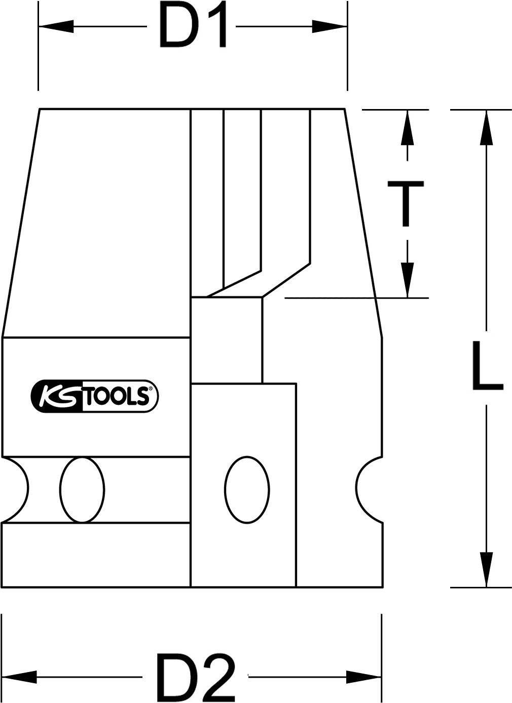 KS TOOLS 1/4'' Sechskant-Kraft-Stecknuss, kurz, 3/8'' (515.1555)