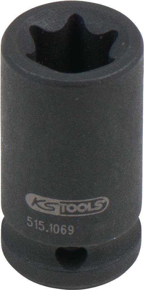 KS TOOLS 1/4'' TX-E-Kraft-Stecknuss, kurz, E10 (515.1069)
