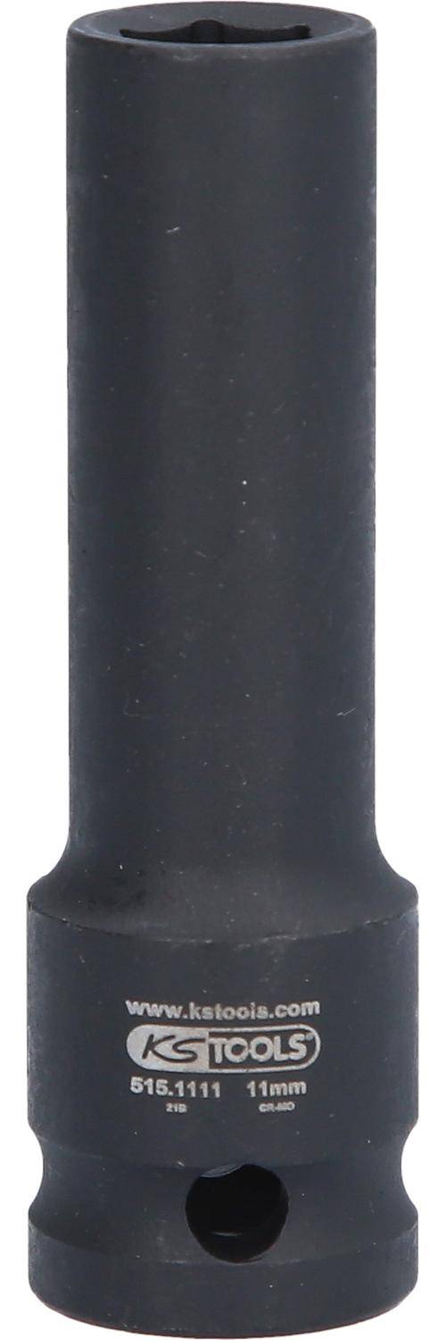 KS TOOLS 1/2" Sechskant-Kraft-Stecknuss, lang, 11mm