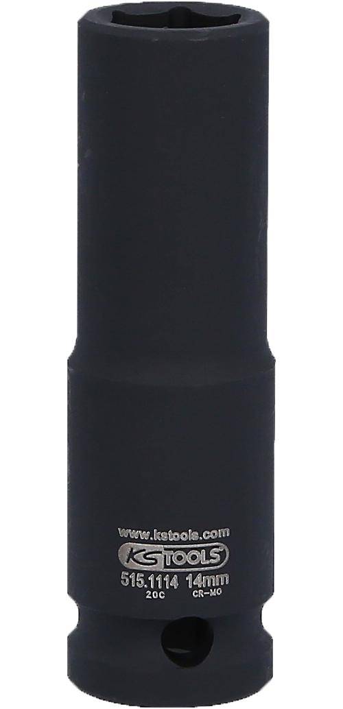 KS TOOLS 1/2" Sechskant-Kraft-Stecknuss, lang, 14mm