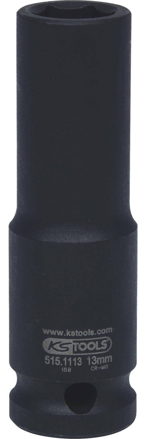 KS TOOLS 1/2" Sechskant-Kraft-Stecknuss, lang, 13mm