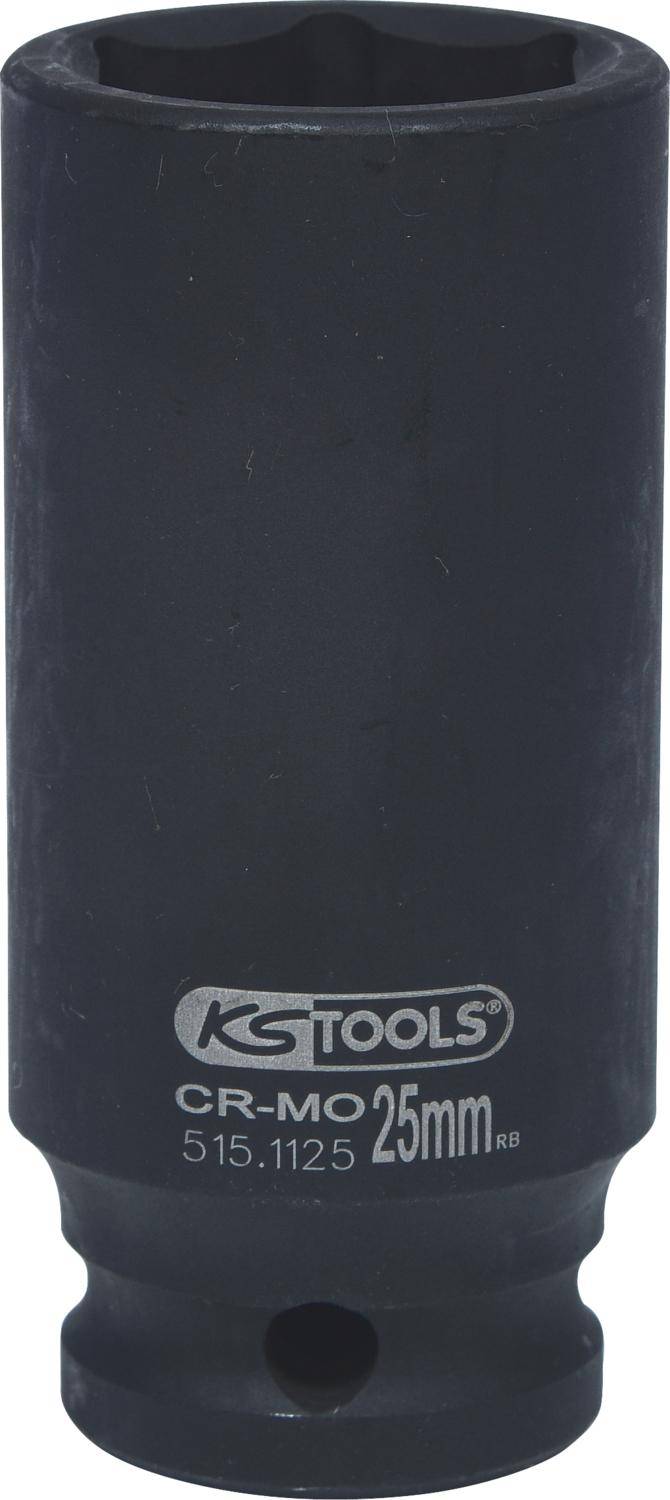 KS TOOLS 1/2" Sechskant-Kraft-Stecknuss, lang, 25mm