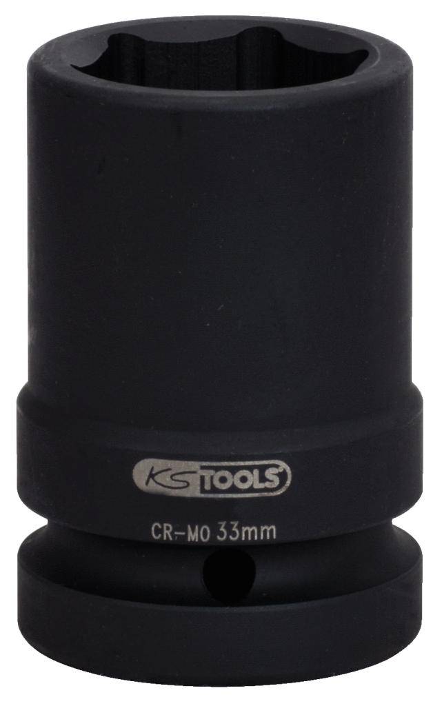KS TOOLS 1" Sechskant-Kraft-Stecknuss, mittel lang, 34mm