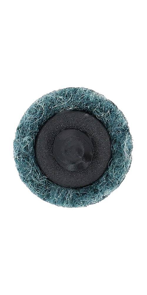 Eine schwarze Gummispitze für Gehstöcke mit einem strukturierten, grünen Außenring für besseren Halt und Stabilität.