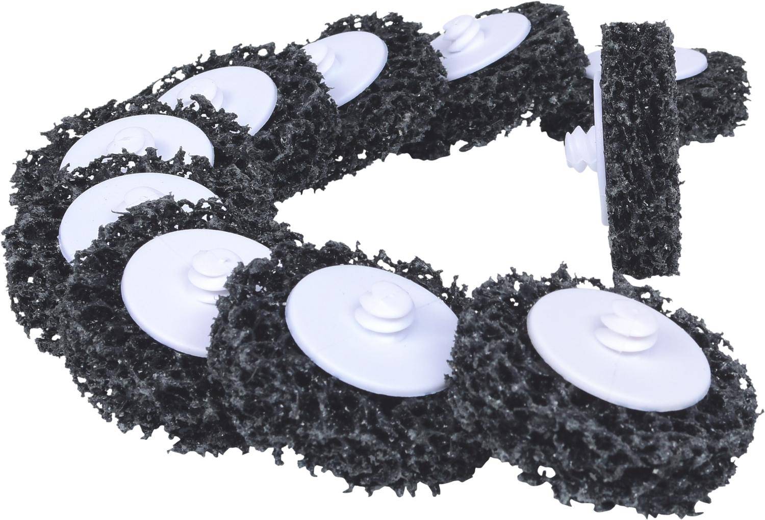 KS TOOLS Ersatz-Schleifpads, Ø50mm, Strip Rad schwarz, 10er Pack