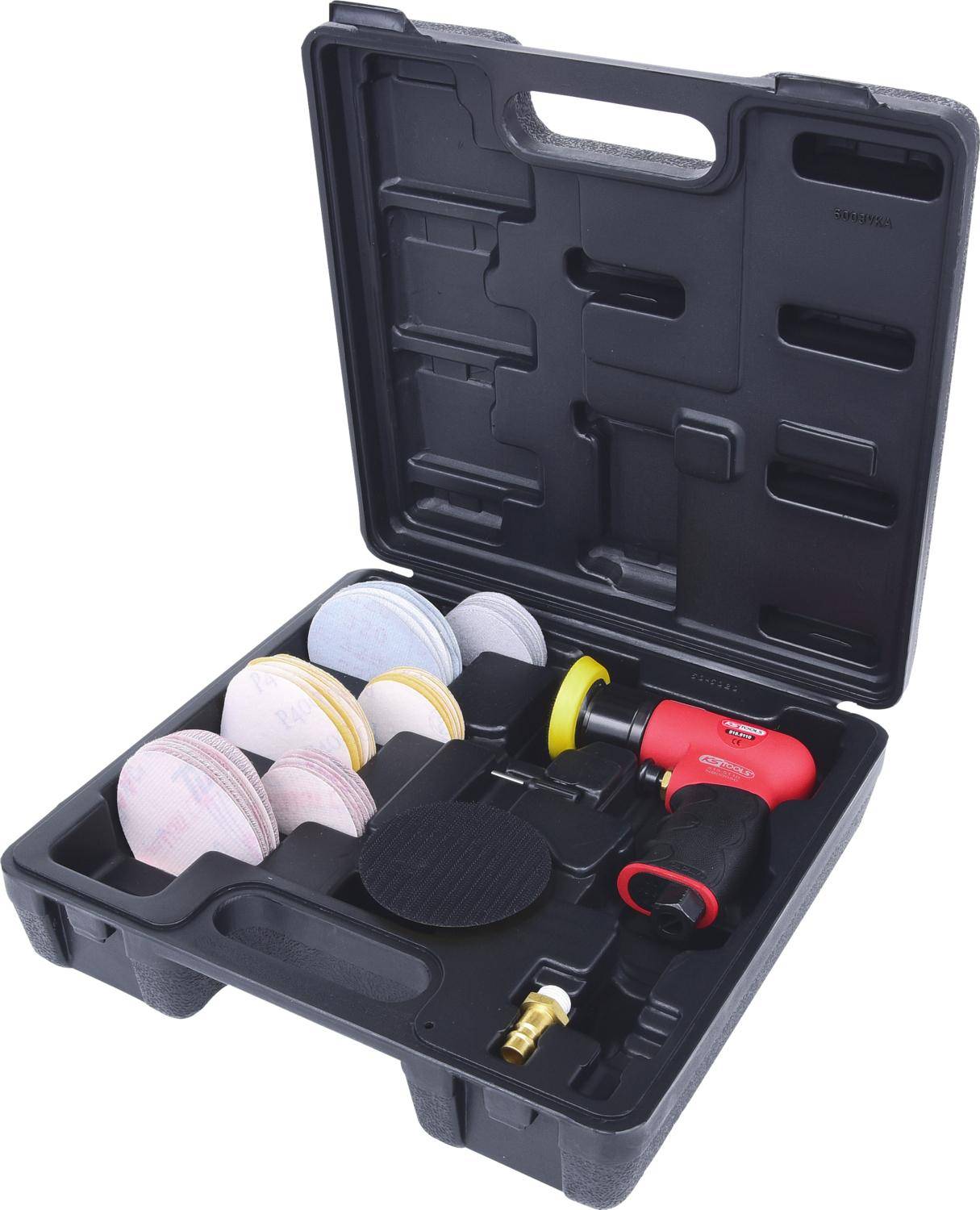KS TOOLS Mini-Druckluft-Exzenterschleifer-Satz, 63-tlg