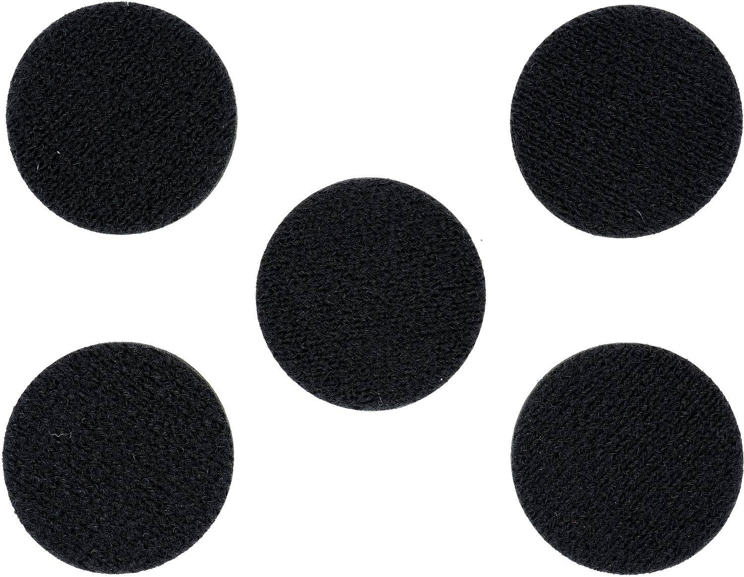 Fünf schwarze Kreise, gleichmäßig verteilt, bilden auf einem weißen Hintergrund eine X-Form.