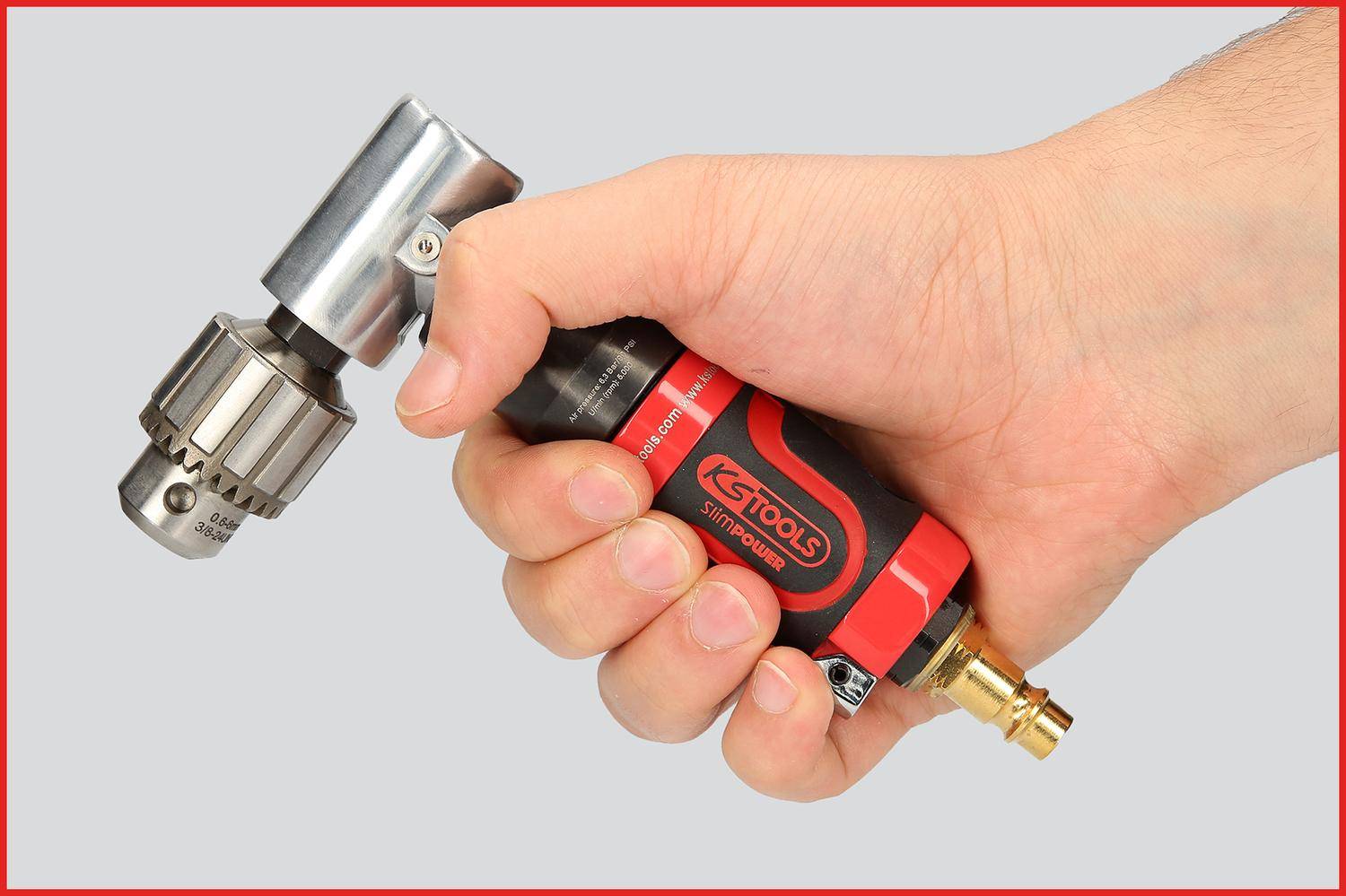 KS TOOLS 3/8"SlimPOWER Mini-Druckluft-Winkelbohrmaschine