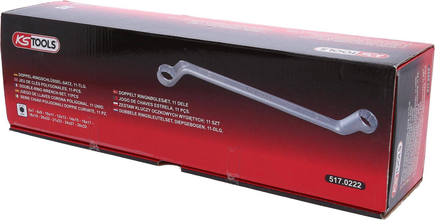 KS TOOLS Doppel-Ringschlssel-Satz, gekrpft, 11-tlg 6-32mm