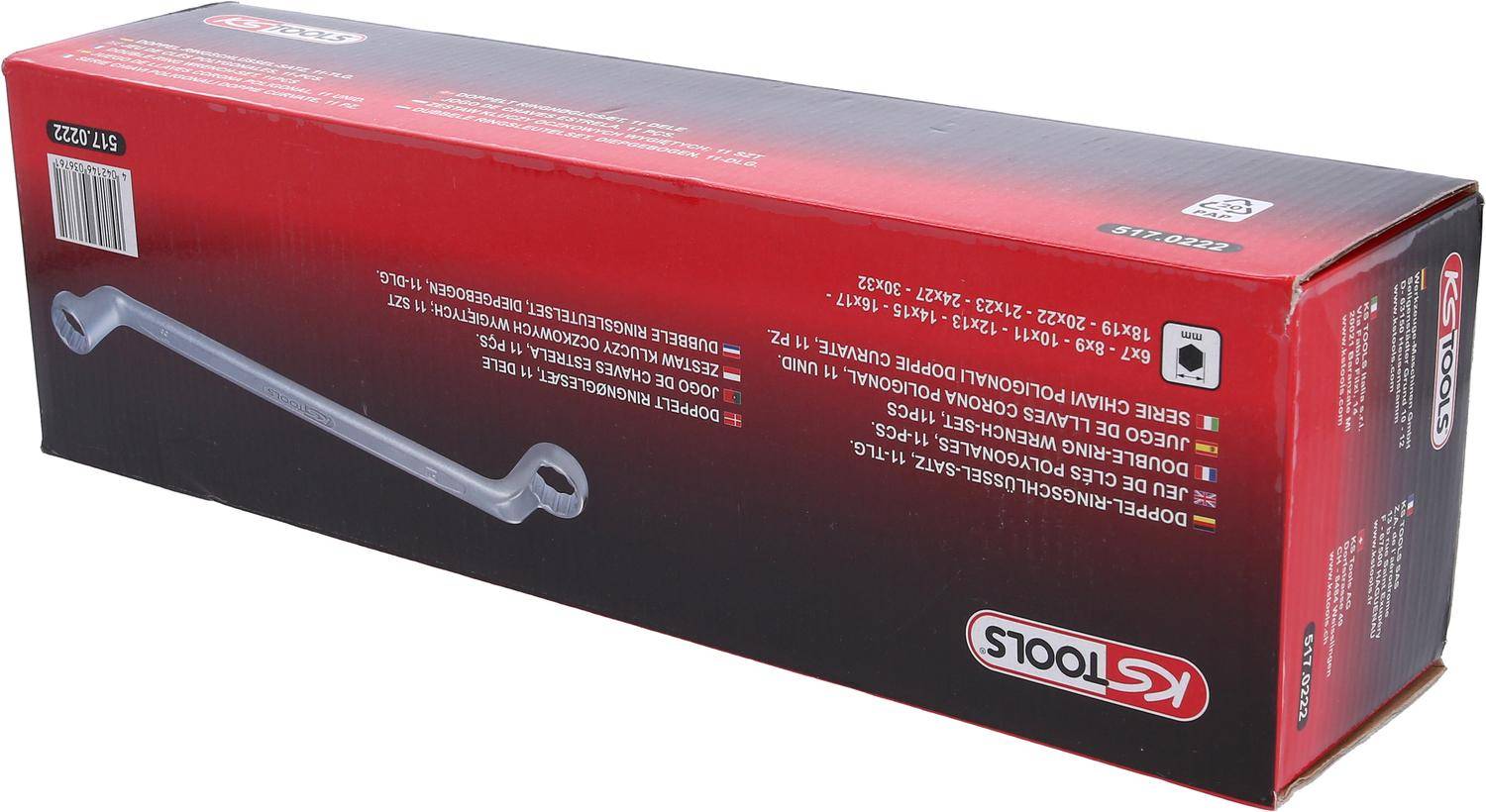 KS TOOLS Doppel-Ringschlüssel-Satz, gekröpft, 11-tlg 6-32mm