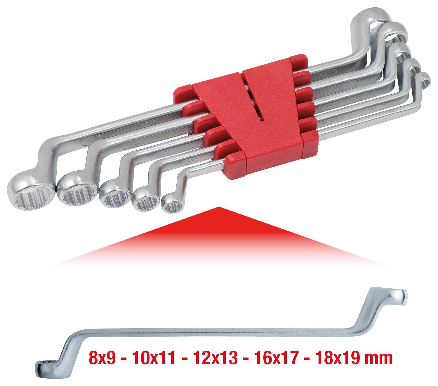 KS TOOLS Doppel-Ringschlssel Satz, gekrpft, 5-tlg 8-19mm