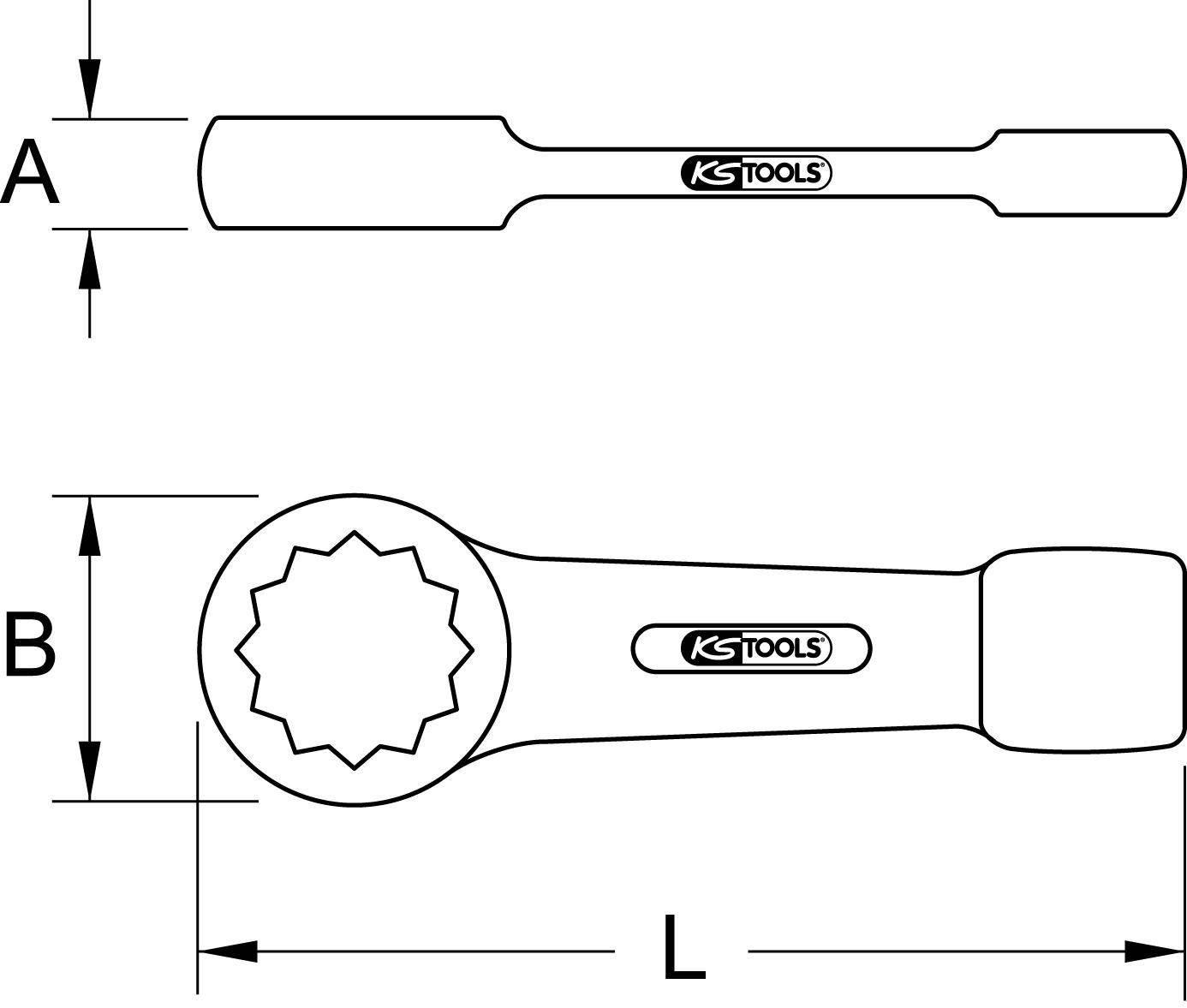 KS TOOLS Schlag-Ringschlüssel, 65mm