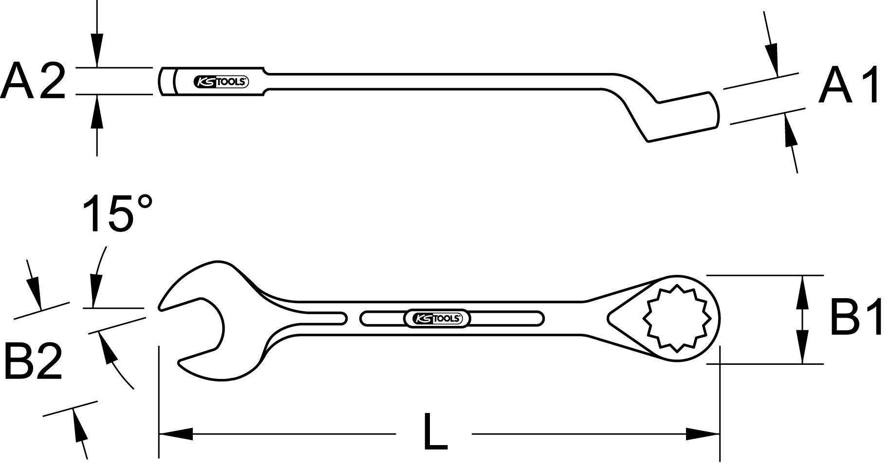 KS TOOLS Ringmaulschlssel, gekrpft, 1.3/4"