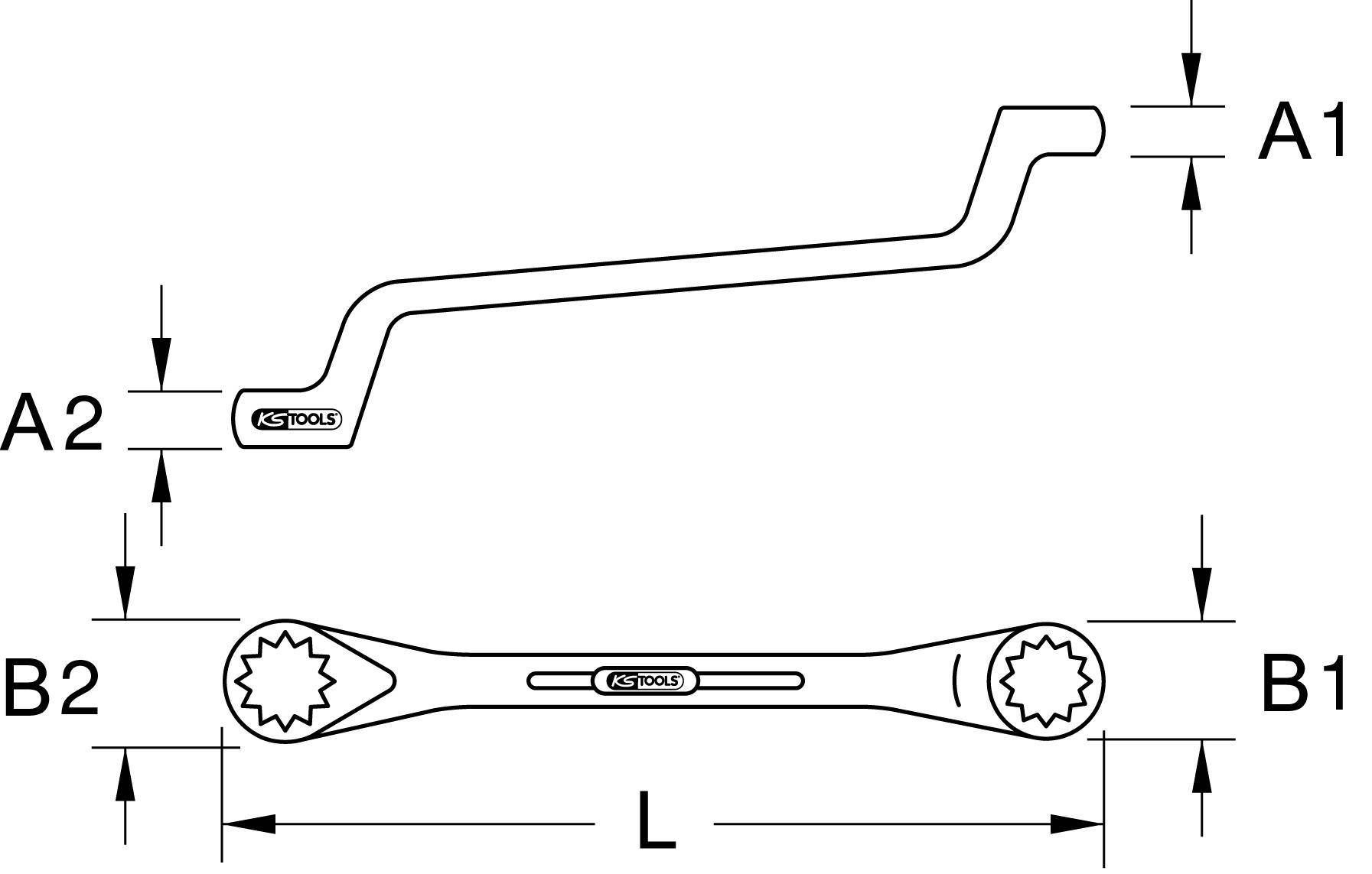 KS TOOLS CHROMEplus Doppel-Ringschlssel, gekrpft, 14x15mm