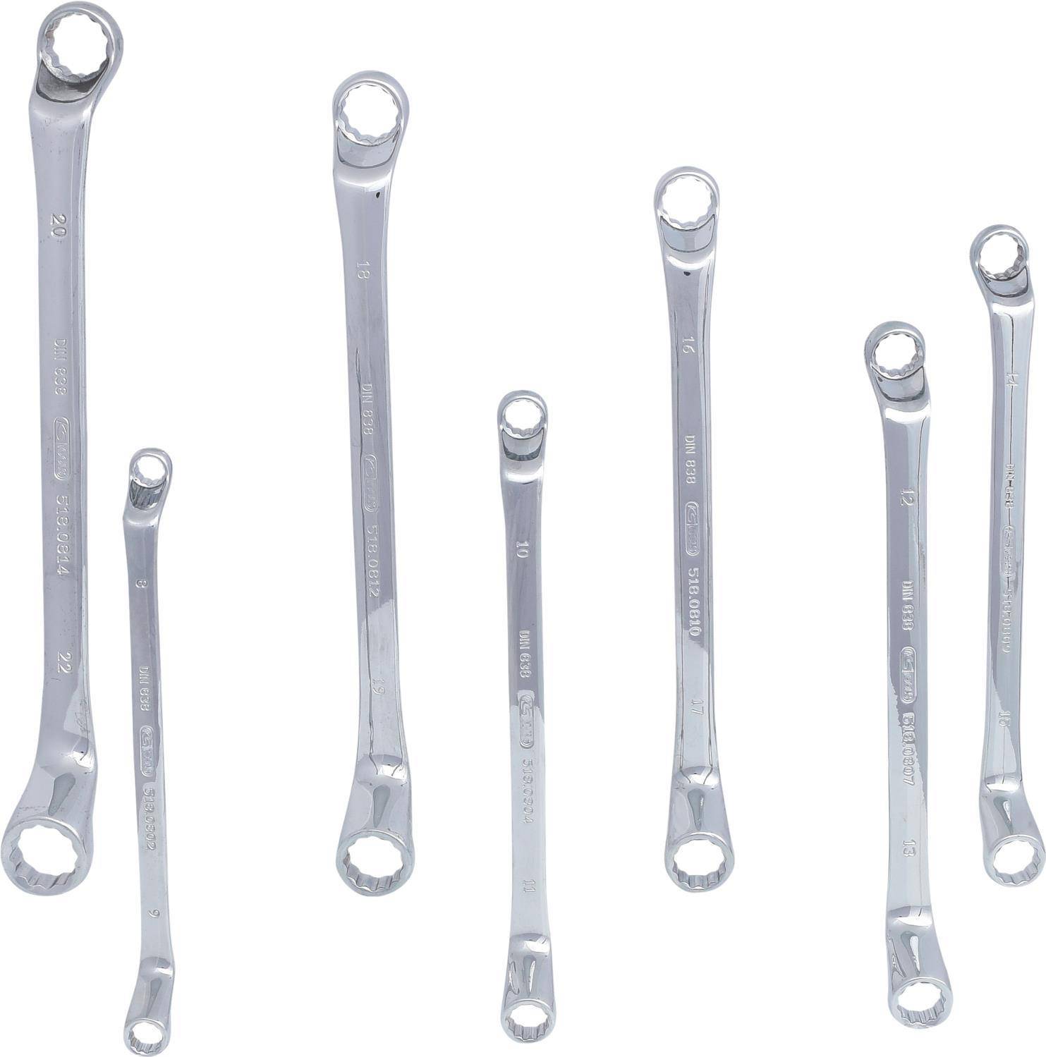 KS TOOLS CHROMEplus Doppel-Ringschlüssel-Satz, 7-tlg