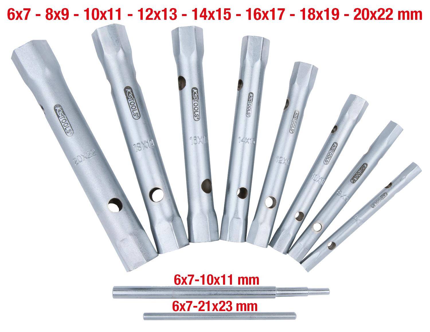 KS TOOLS Rohrsteckschlssel-Satz, 10-tlg, 6x7-20x22mm