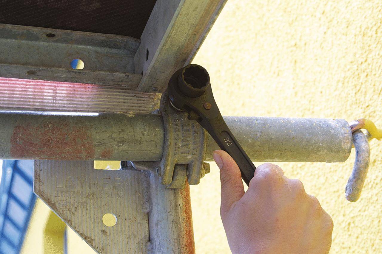 KS TOOLS Gerüstbauschlüssel, umschaltbar, 24x27mm