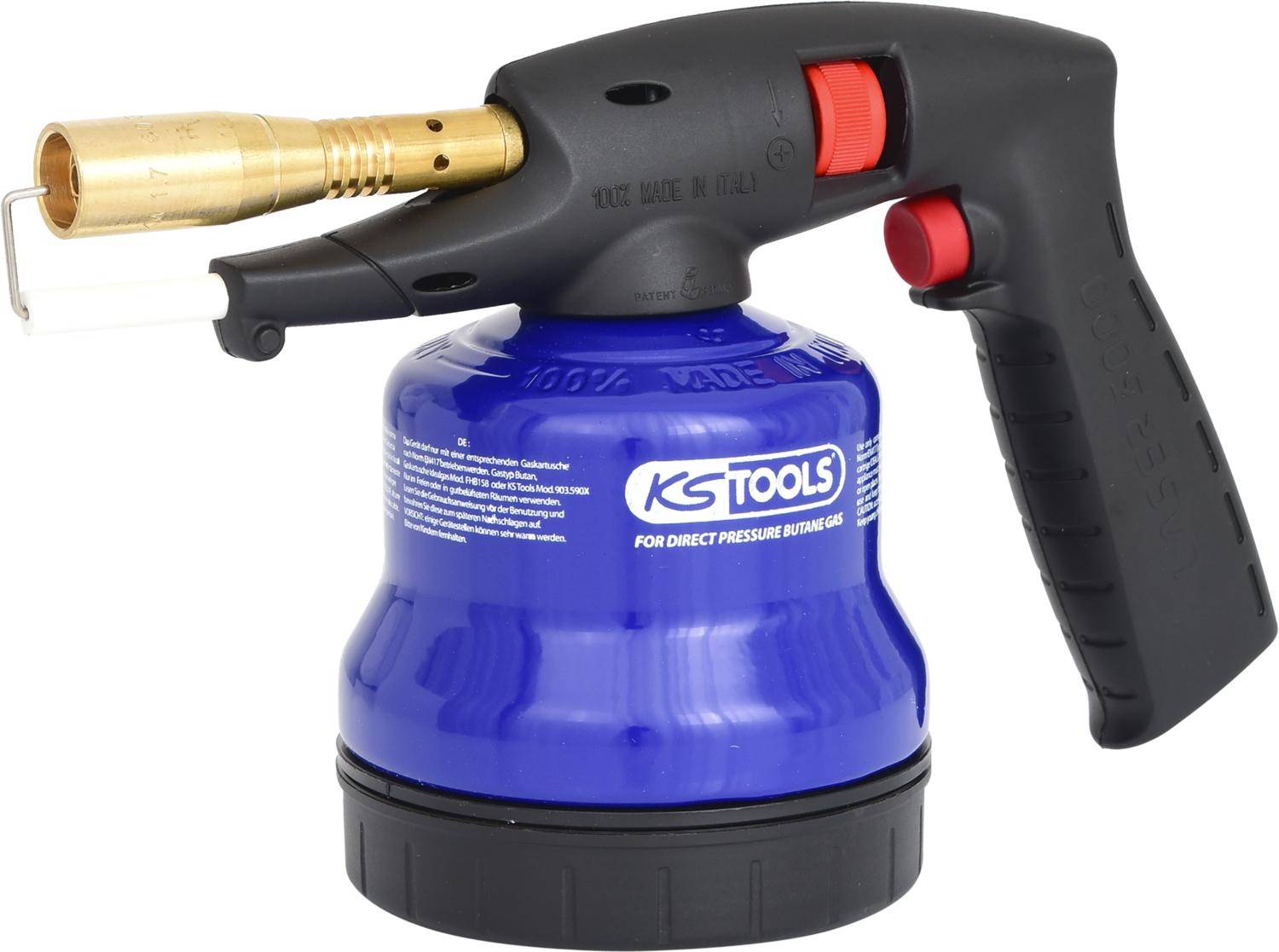 KS TOOLS Universal-Kartuschenltgert mit Piezo-Zndung, blau