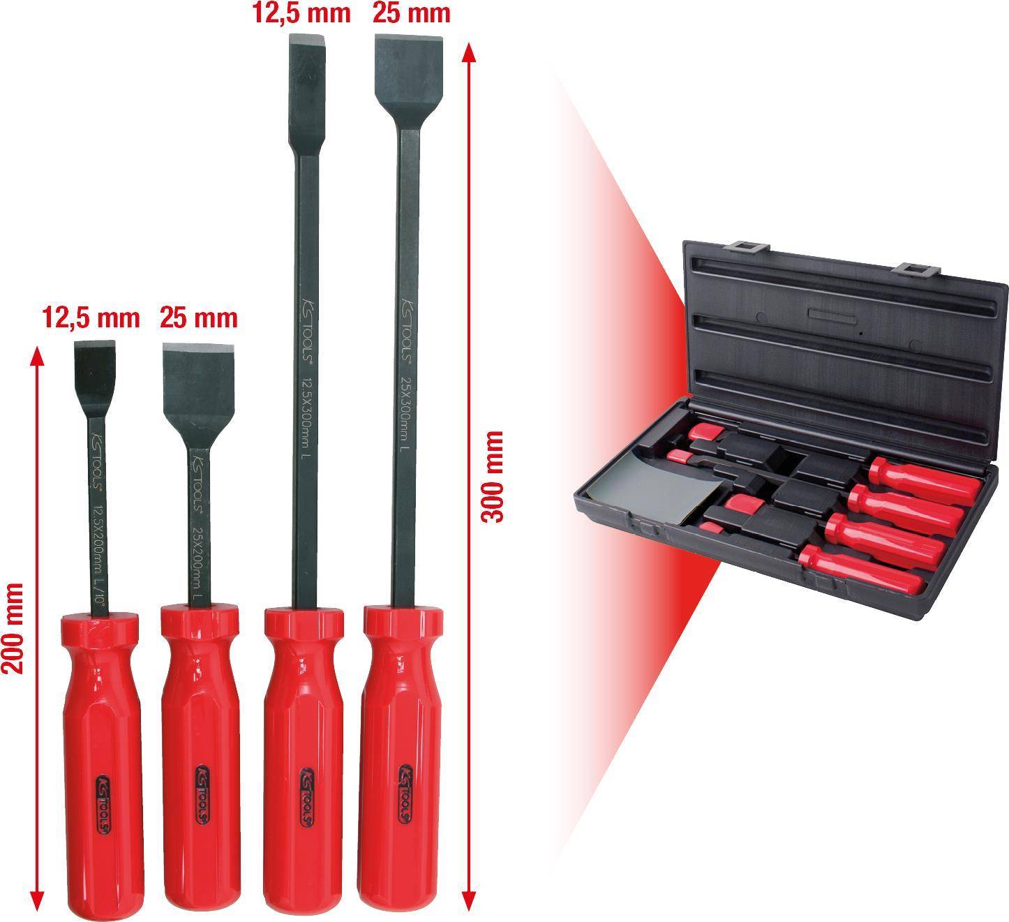 KS TOOLS Dichtungsschaber-Satz, 4-tlg