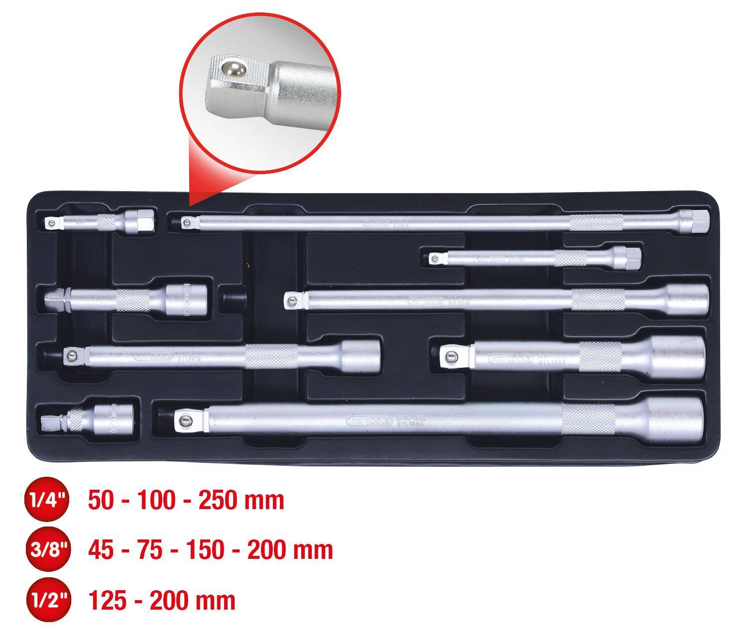 KS TOOLS Kipp-Verlngerungs-Satz, 9-tlg