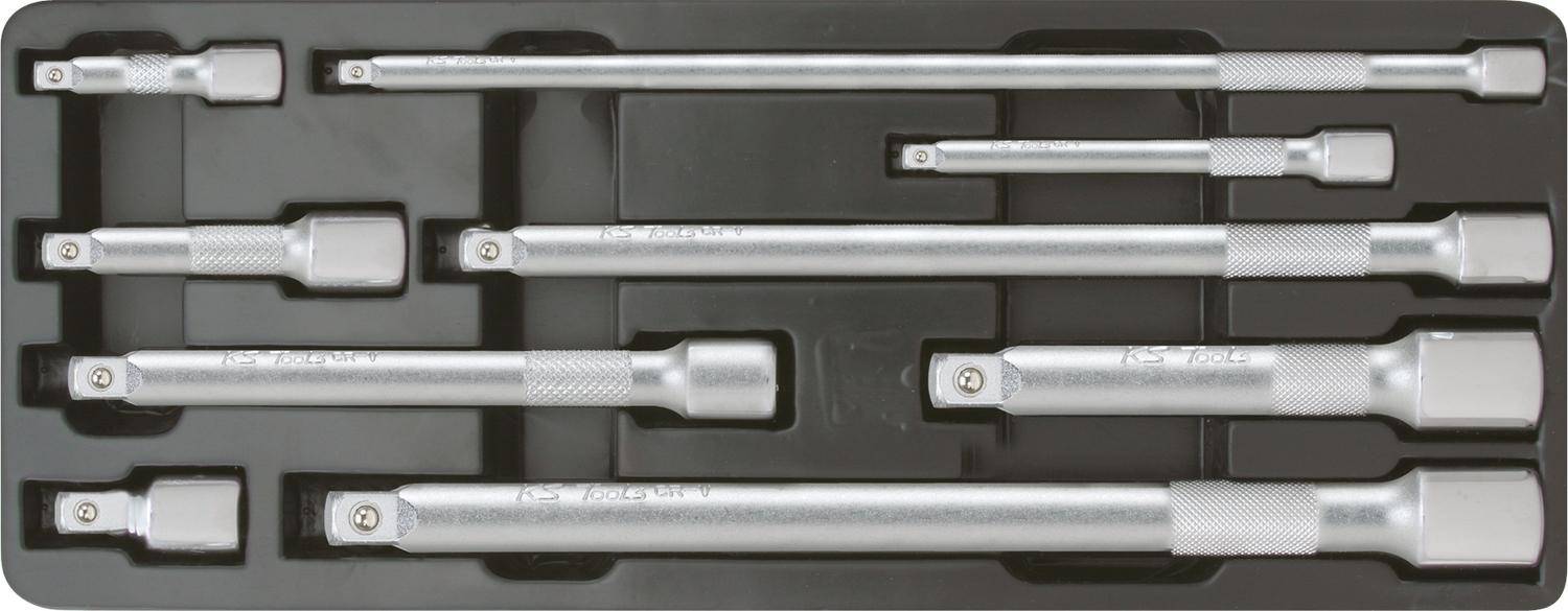 KS TOOLS 1/4"+3/8"+1/2" Verlngerungs-Satz, 9-tlg