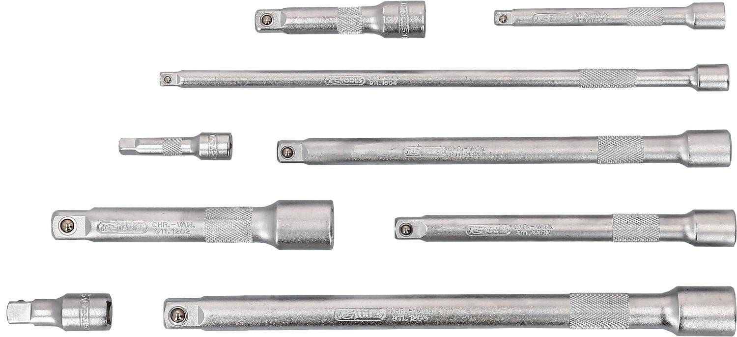 KS TOOLS 1/4"+3/8"+1/2" Verlngerungs-Satz, 9-tlg