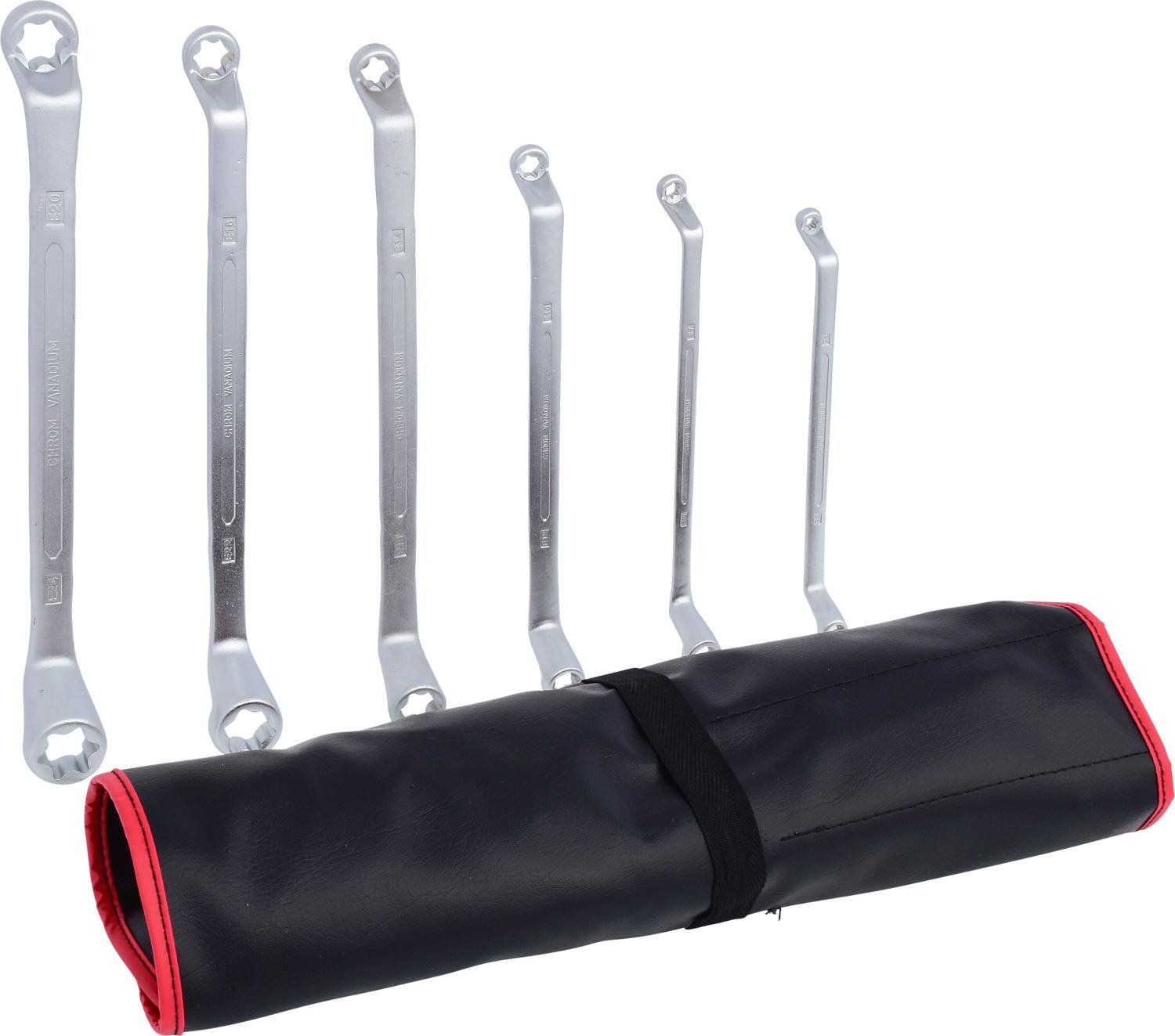 KS TOOLS Doppel-Ringschlüssel-Satz Torx-E, gekröpft, 6-tlg